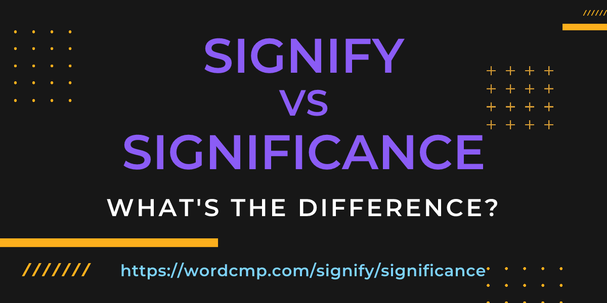 Difference between signify and significance
