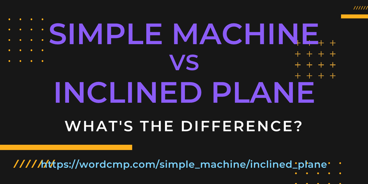 Difference between simple machine and inclined plane
