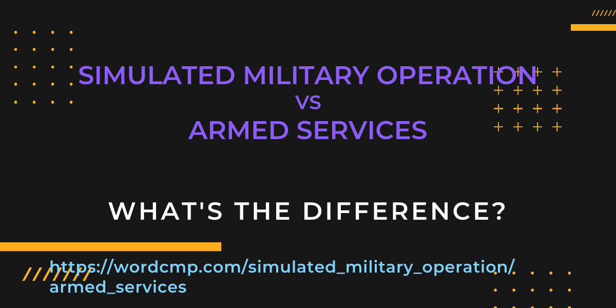 Difference between simulated military operation and armed services