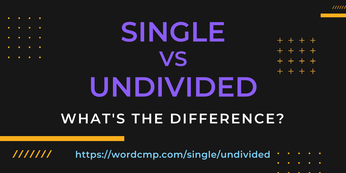 Difference between single and undivided
