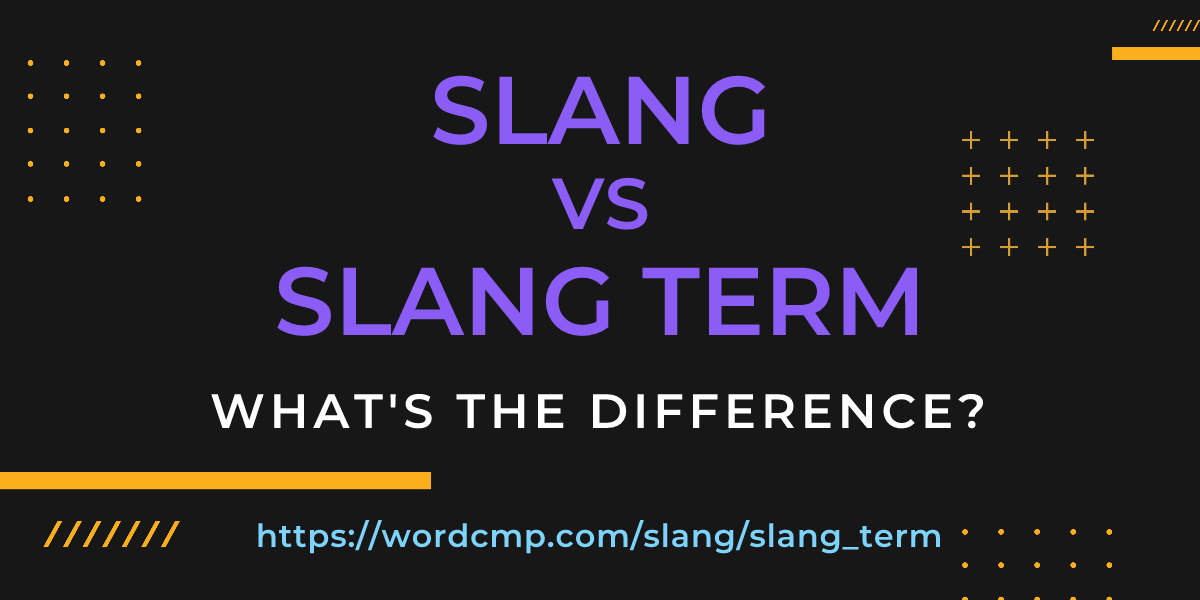 Difference between slang and slang term