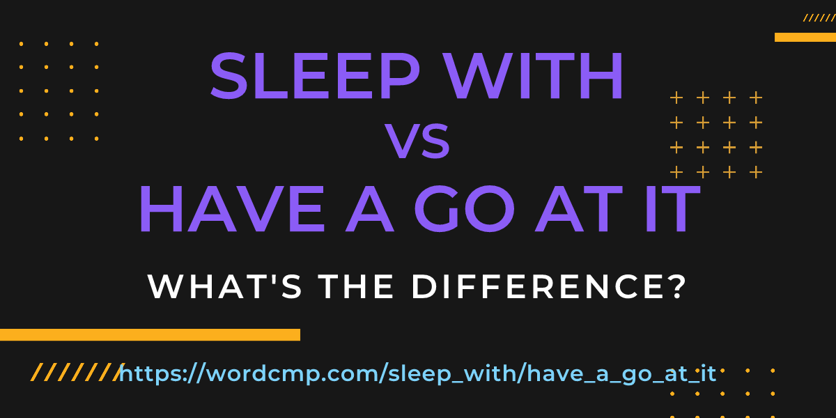 Difference between sleep with and have a go at it