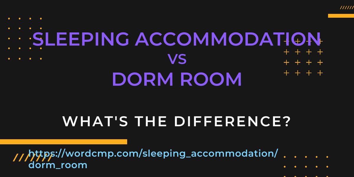 Difference between sleeping accommodation and dorm room