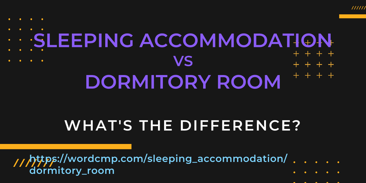 Difference between sleeping accommodation and dormitory room