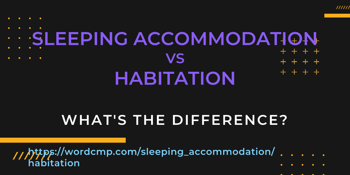 Difference between sleeping accommodation and habitation