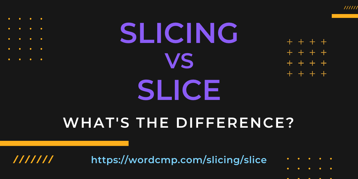 Difference between slicing and slice