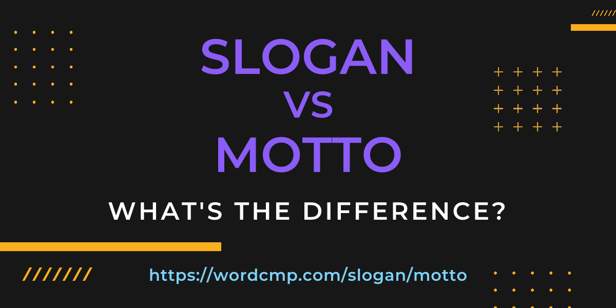 Difference between slogan and motto