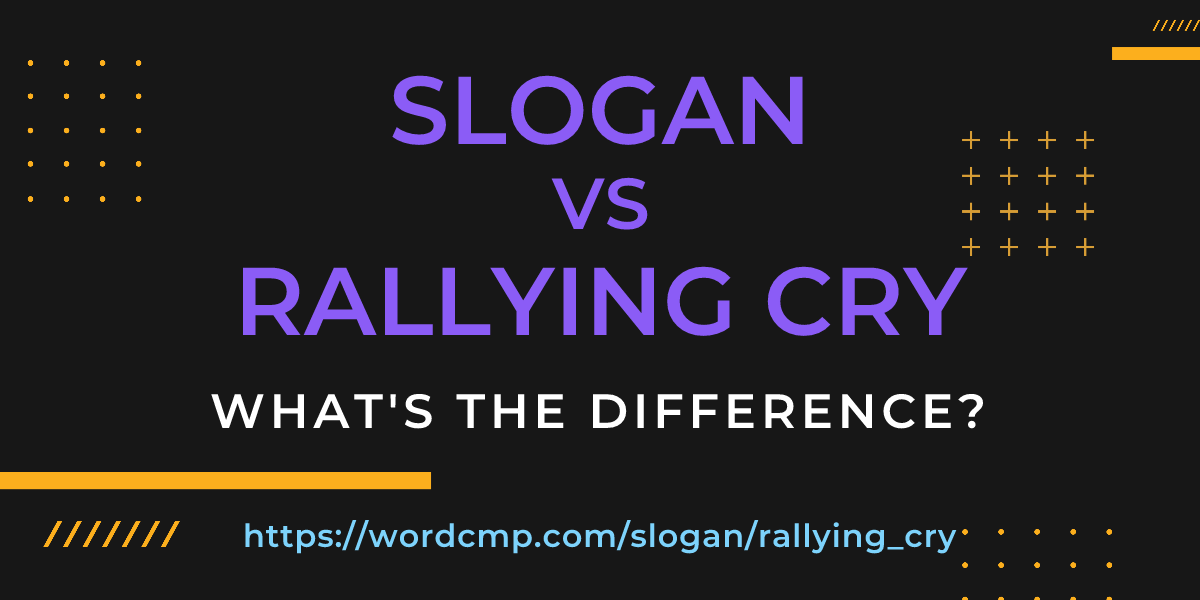 Difference between slogan and rallying cry