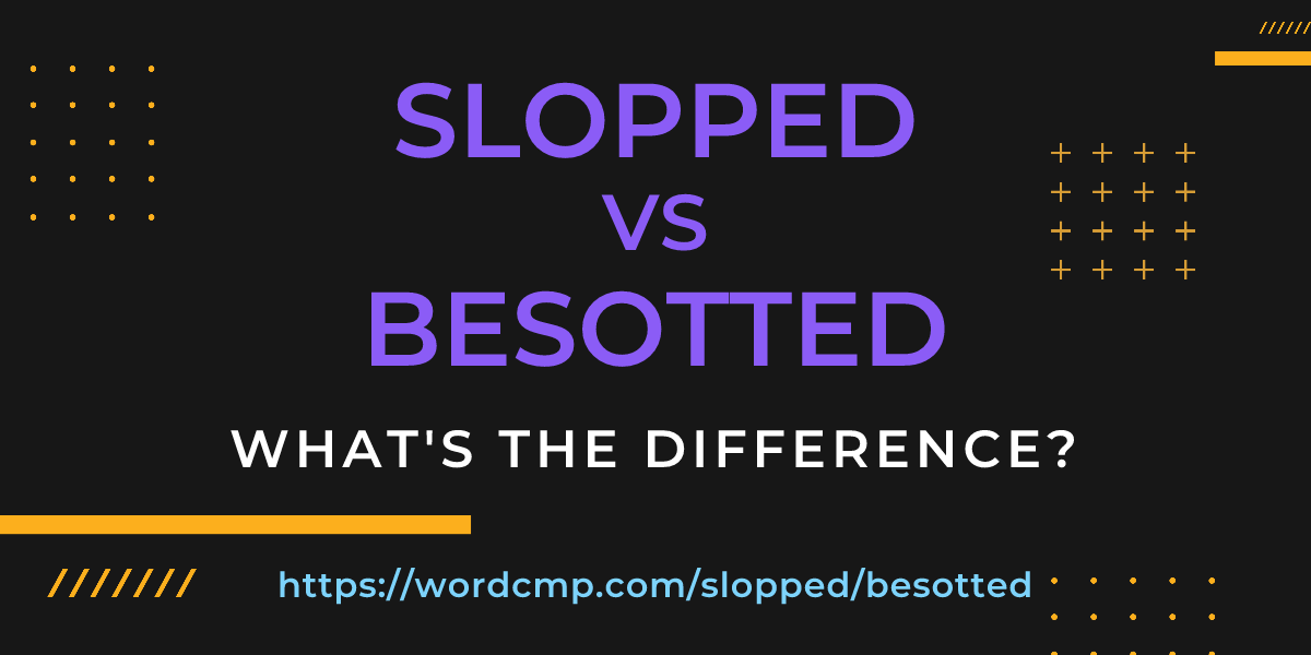 Difference between slopped and besotted