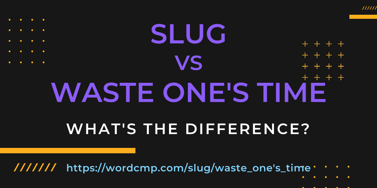 Difference between slug and waste one's time