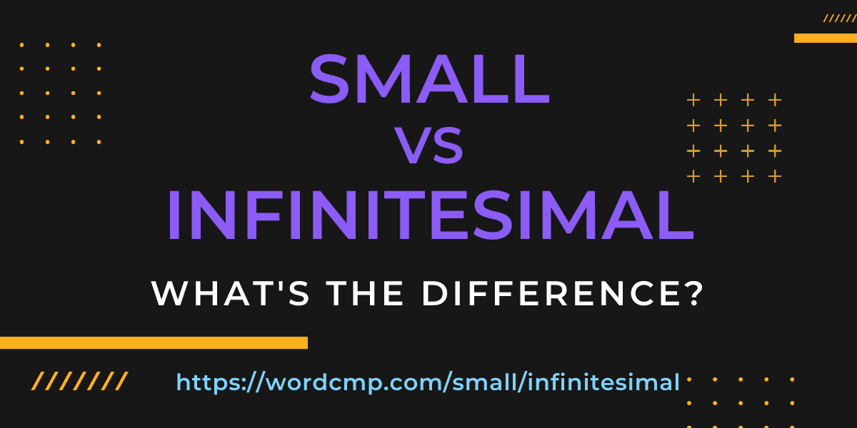 Difference between small and infinitesimal