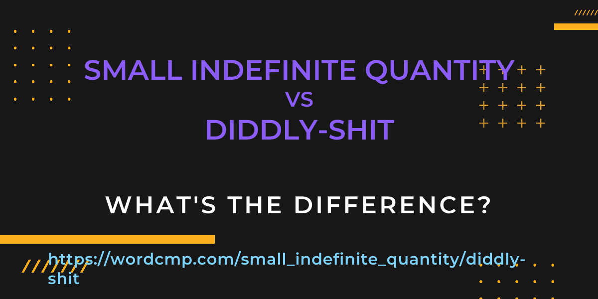 Difference between small indefinite quantity and diddly-shit