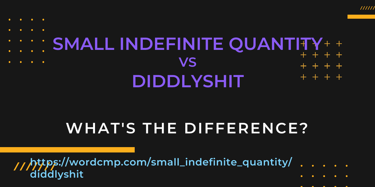 Difference between small indefinite quantity and diddlyshit