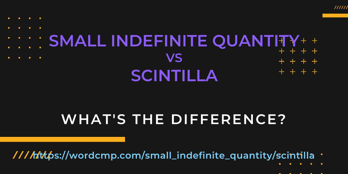 Difference between small indefinite quantity and scintilla