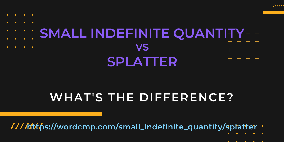 Difference between small indefinite quantity and splatter