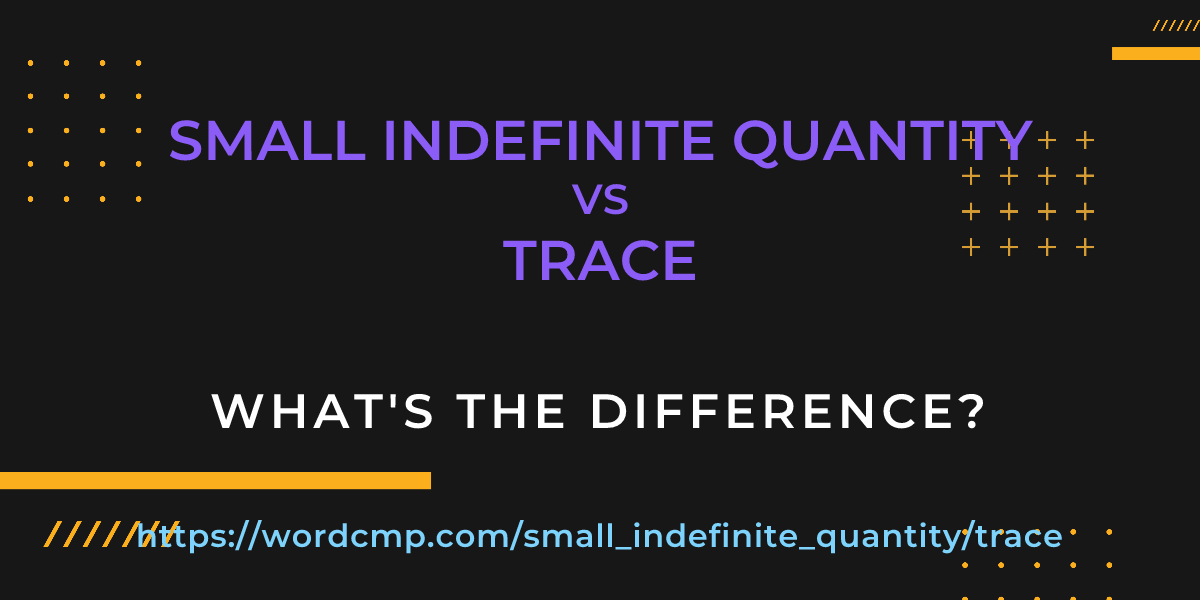 Difference between small indefinite quantity and trace