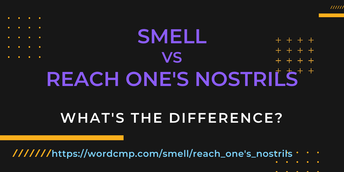 Difference between smell and reach one's nostrils