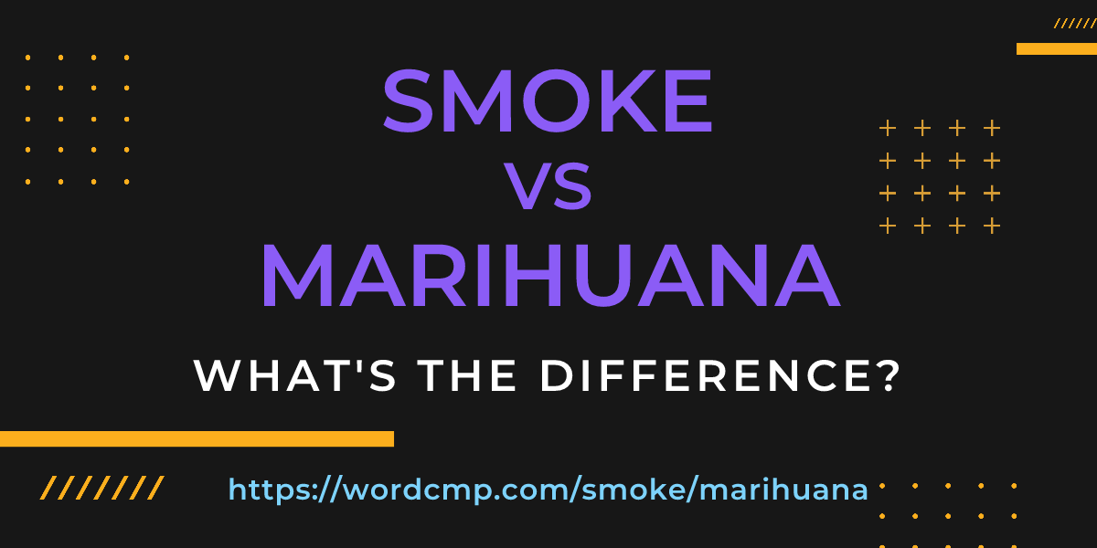 Difference between smoke and marihuana