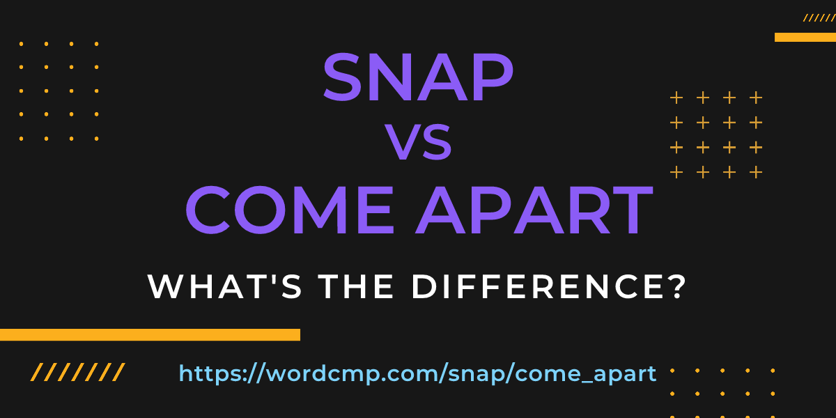 Difference between snap and come apart