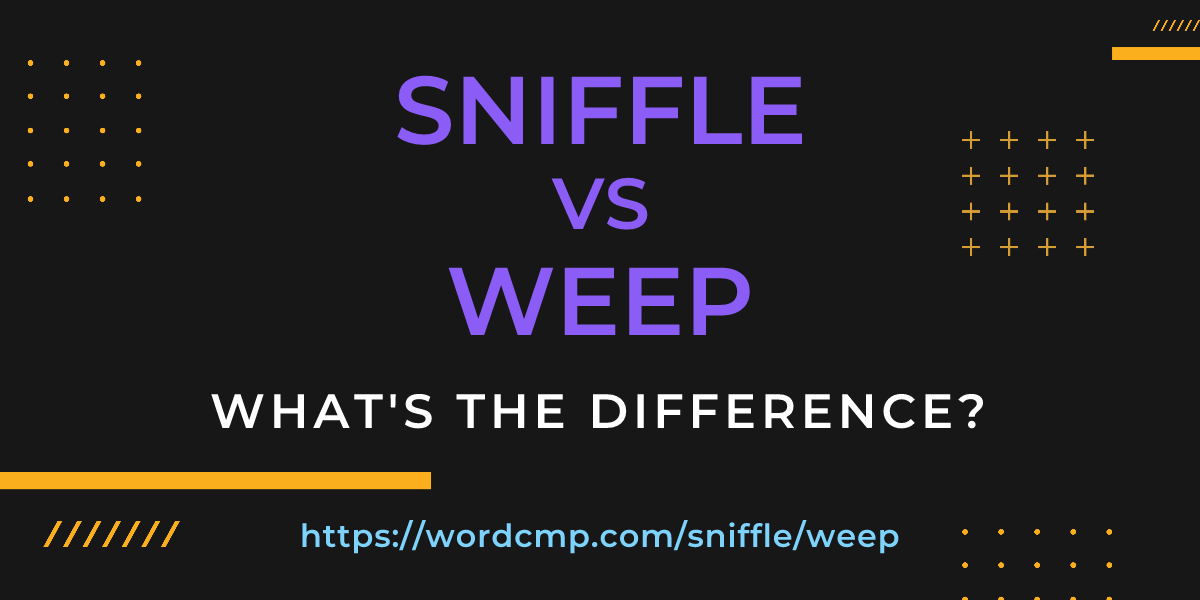 Difference between sniffle and weep