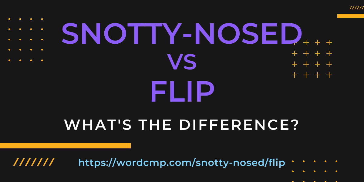 Difference between snotty-nosed and flip