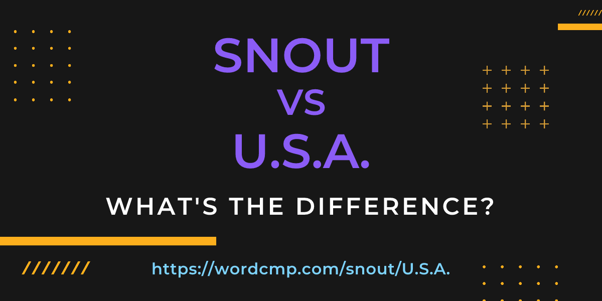 Difference between snout and U.S.A.