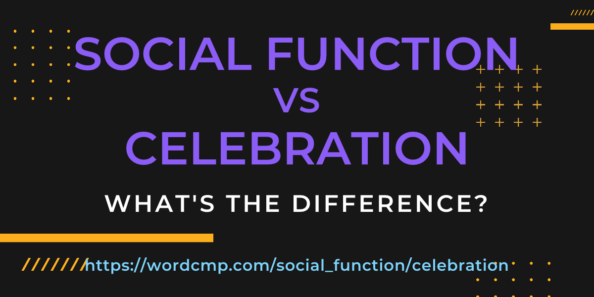 Difference between social function and celebration
