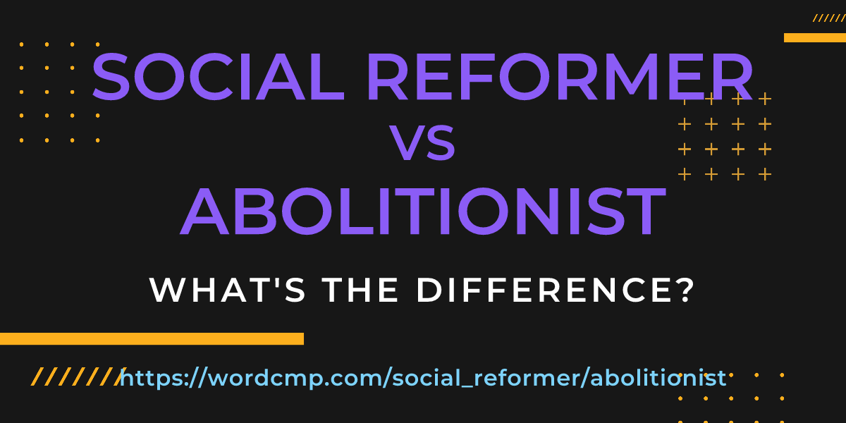 Difference between social reformer and abolitionist