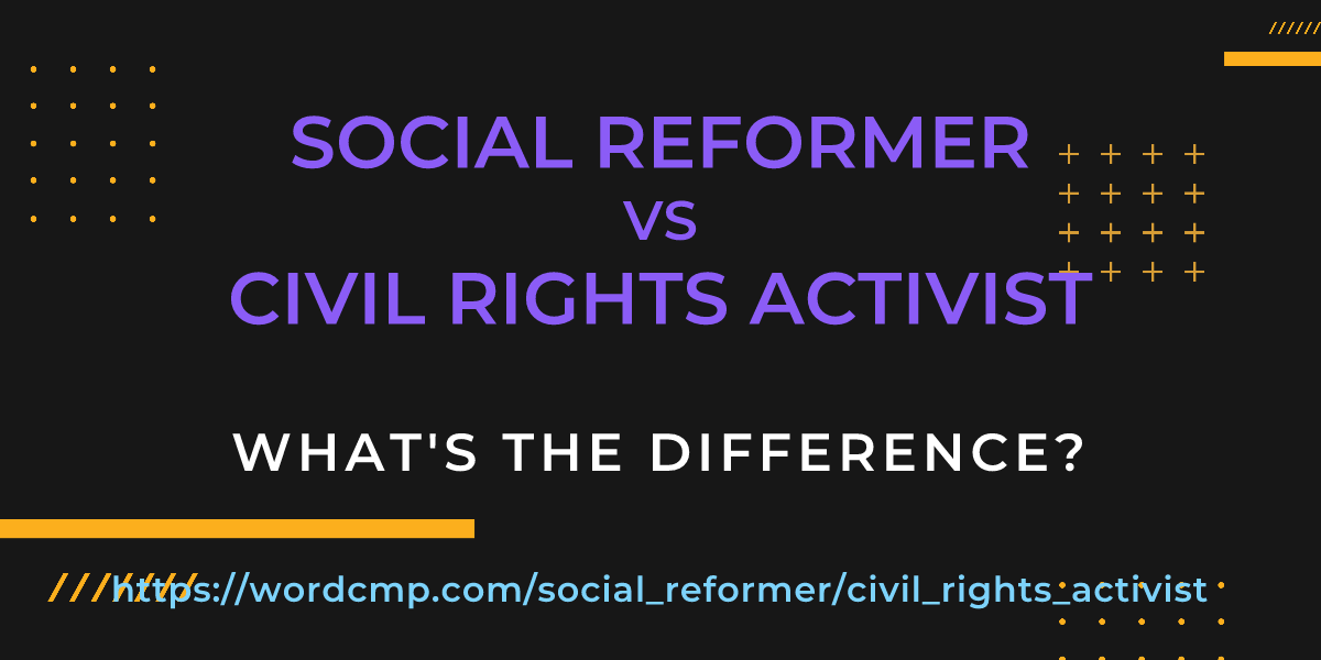 Difference between social reformer and civil rights activist