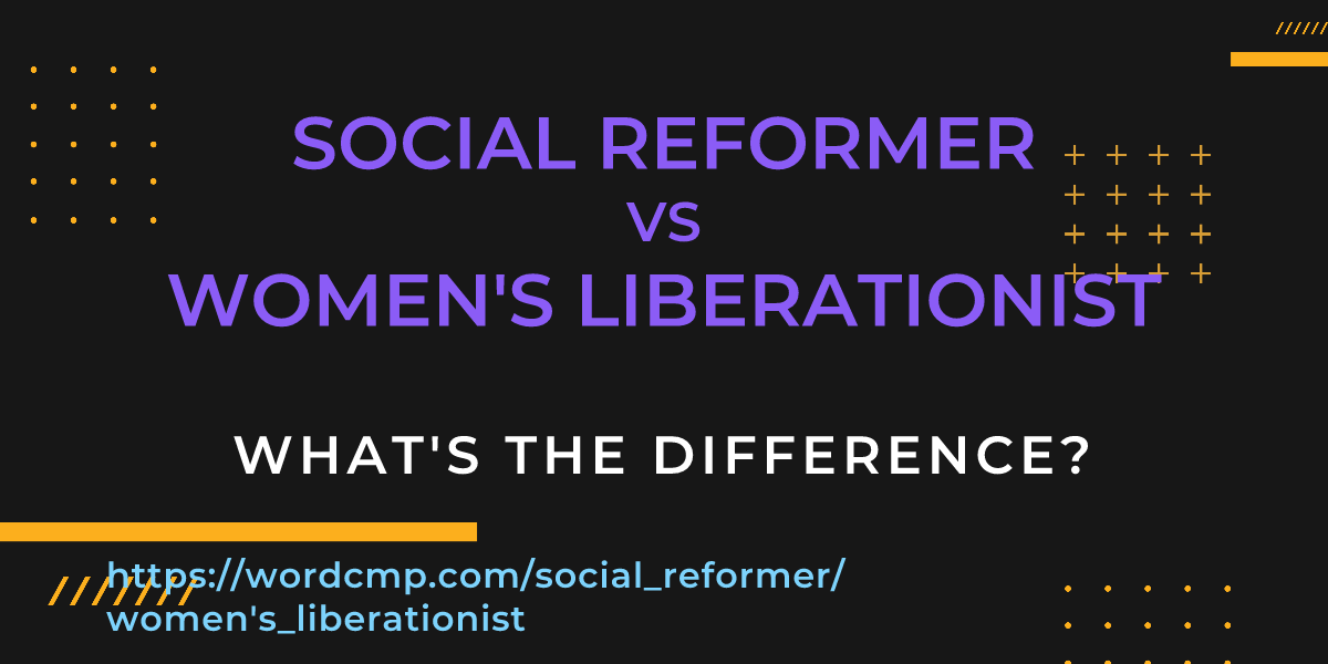 Difference between social reformer and women's liberationist