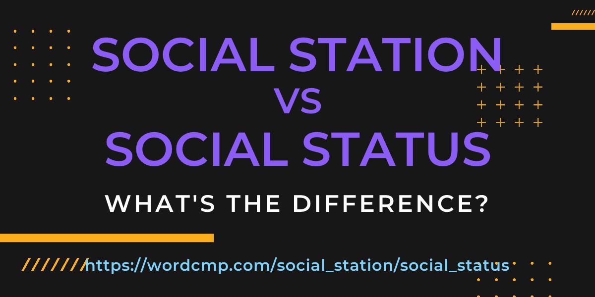 Difference between social station and social status