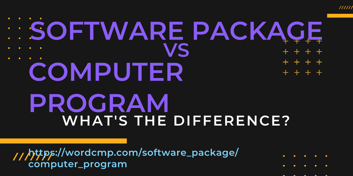 Difference between software package and computer program
