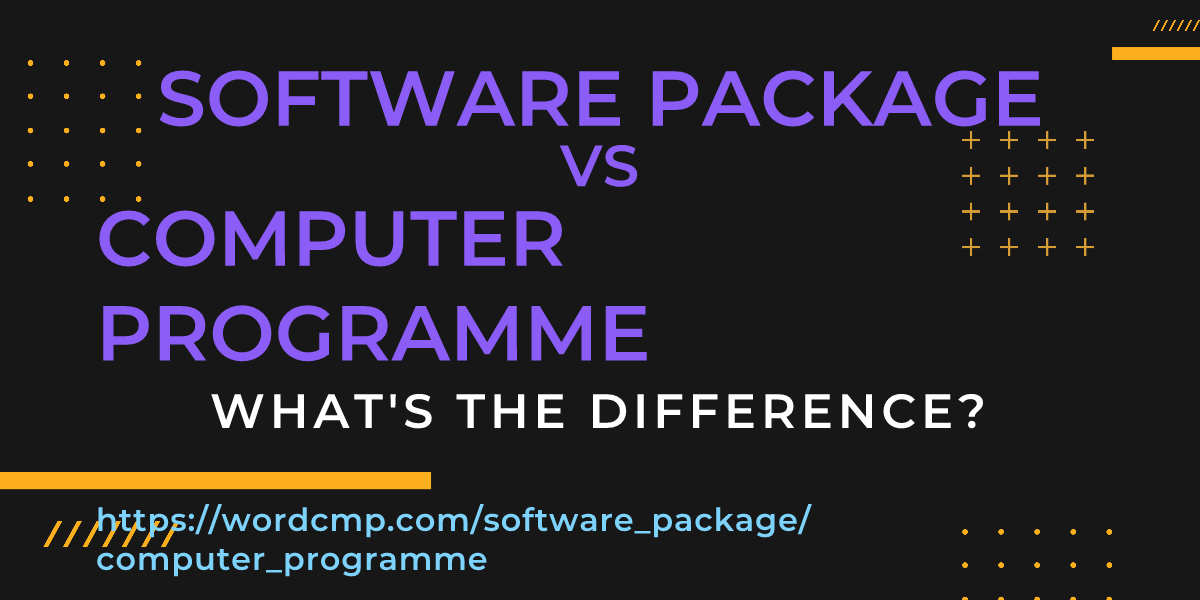 Difference between software package and computer programme