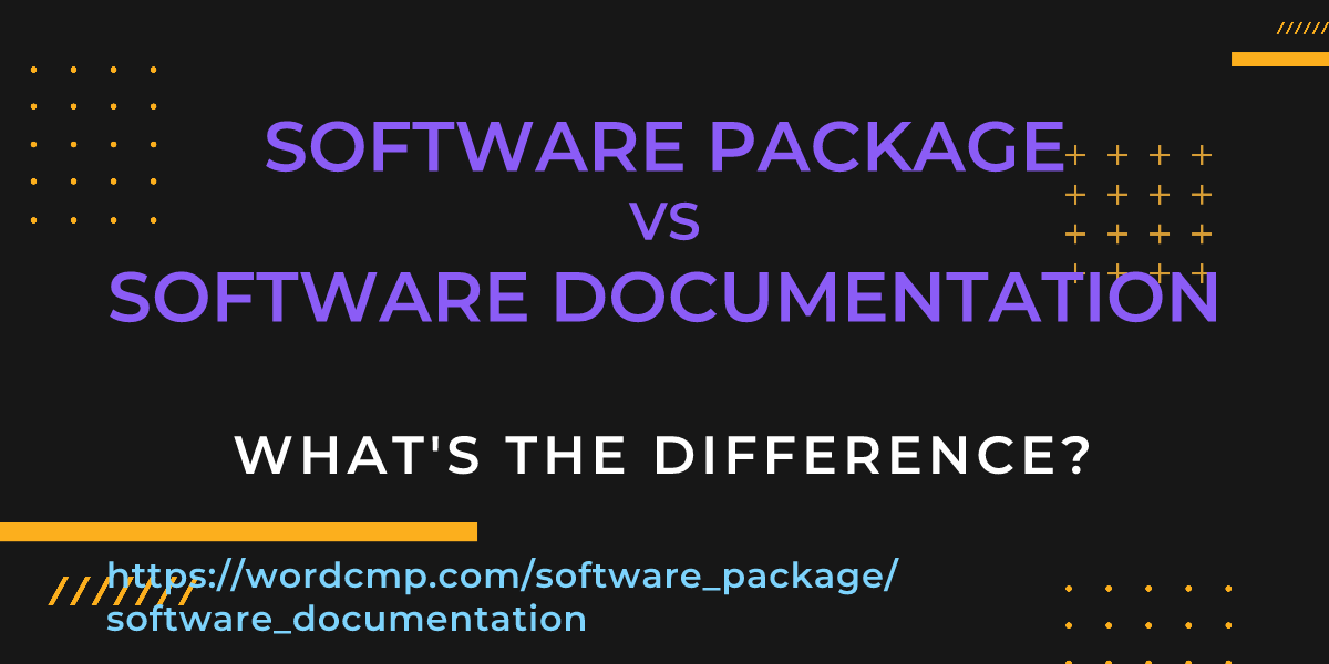 Difference between software package and software documentation