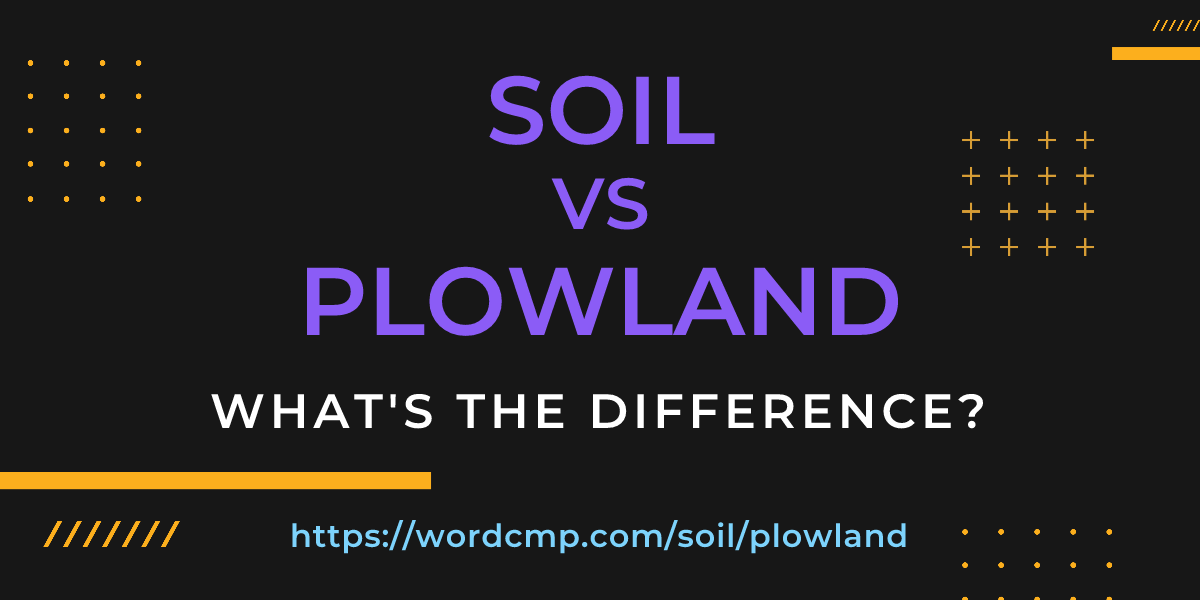 Difference between soil and plowland
