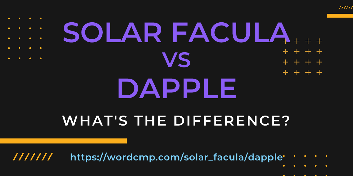 Difference between solar facula and dapple