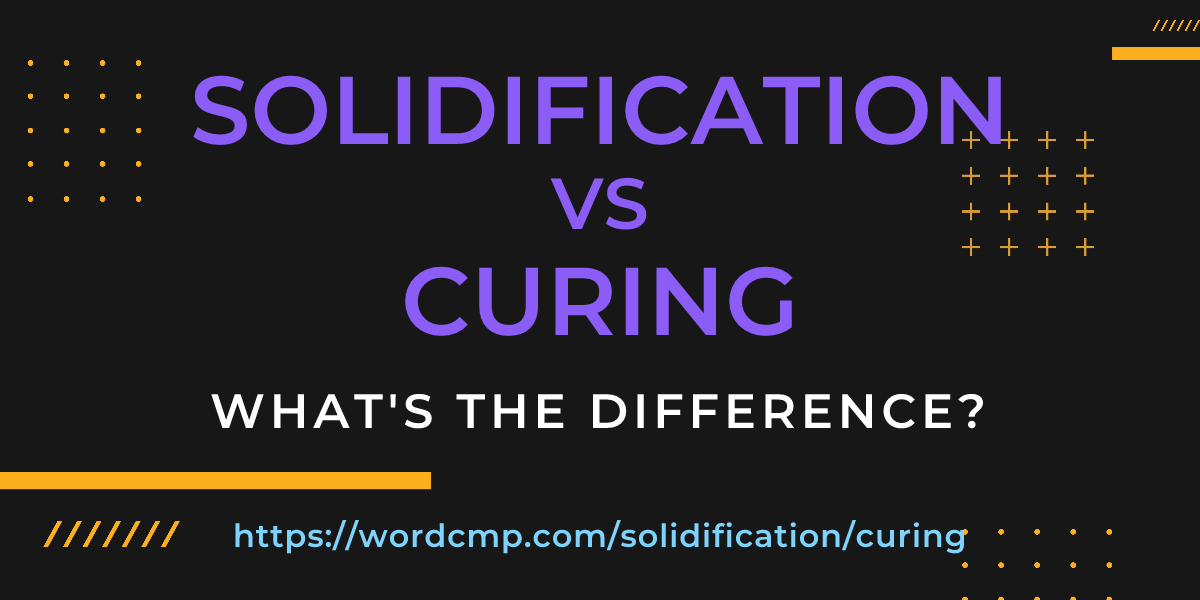 Difference between solidification and curing