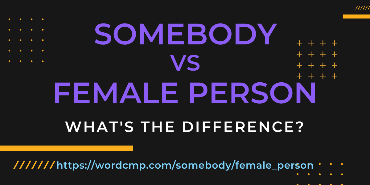 Difference between somebody and female person