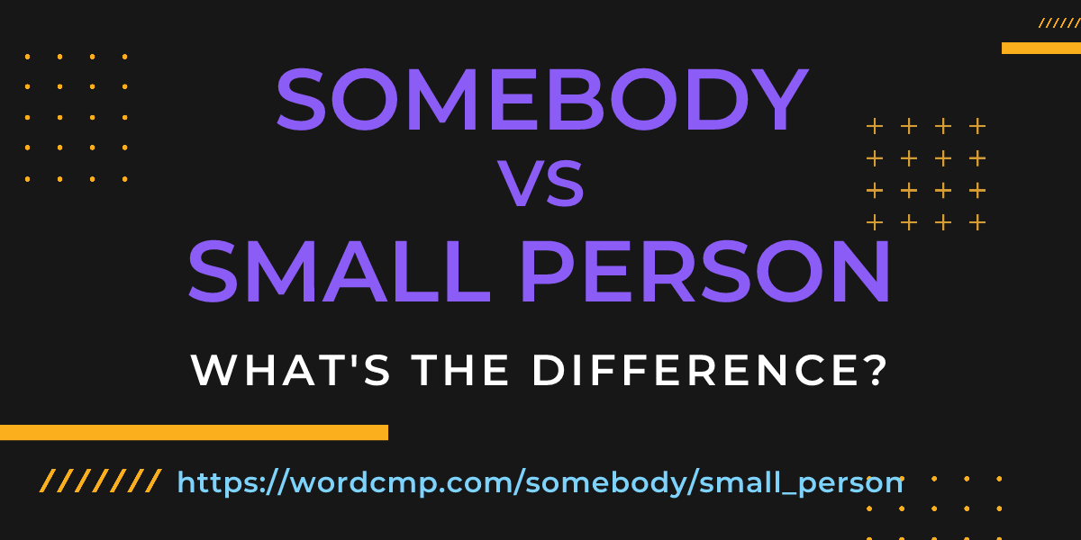 Difference between somebody and small person