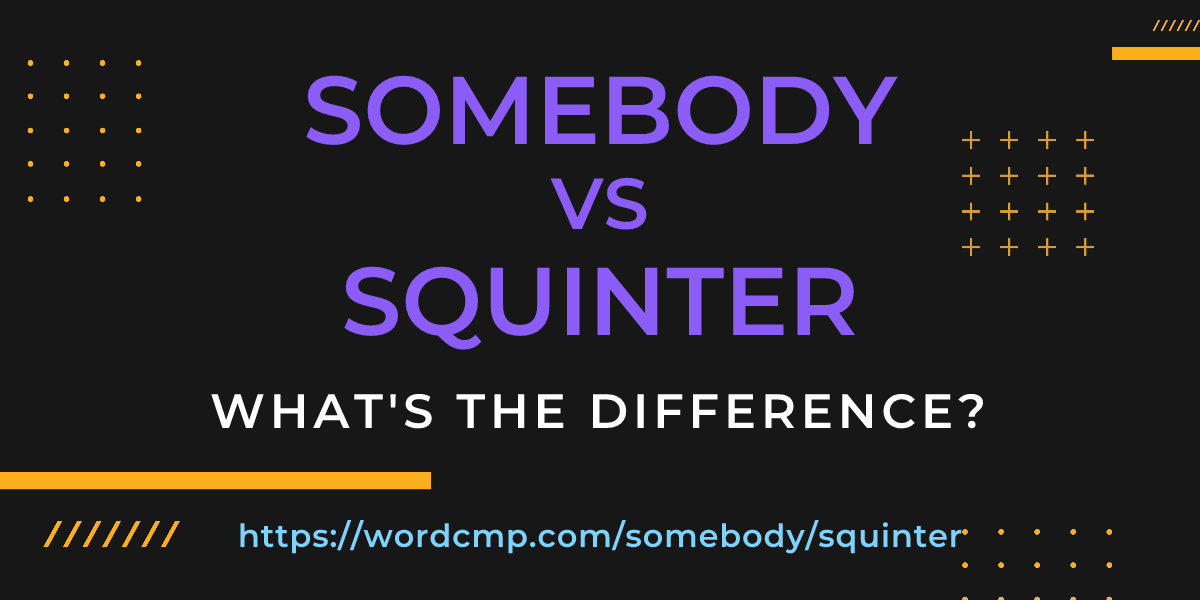Difference between somebody and squinter