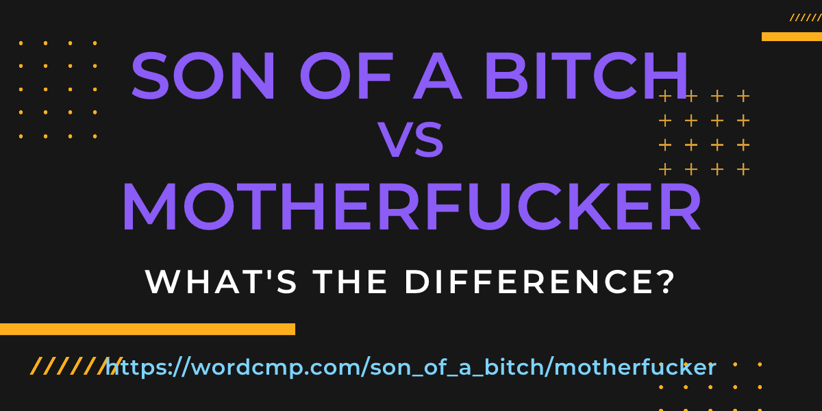 Difference between son of a bitch and motherfucker