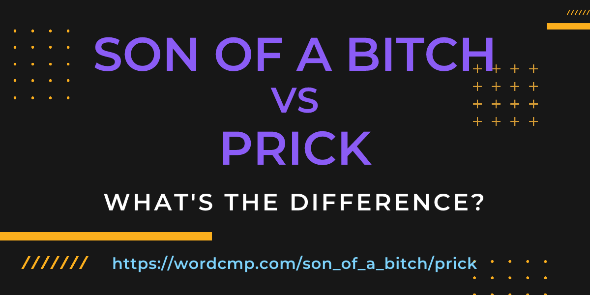 Difference between son of a bitch and prick