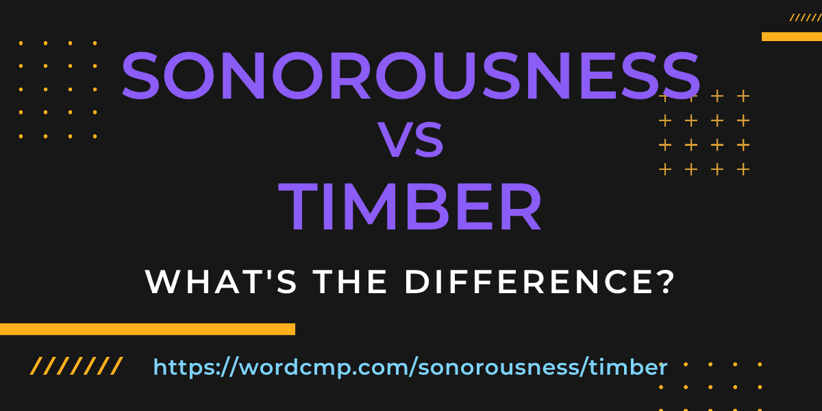 Difference between sonorousness and timber