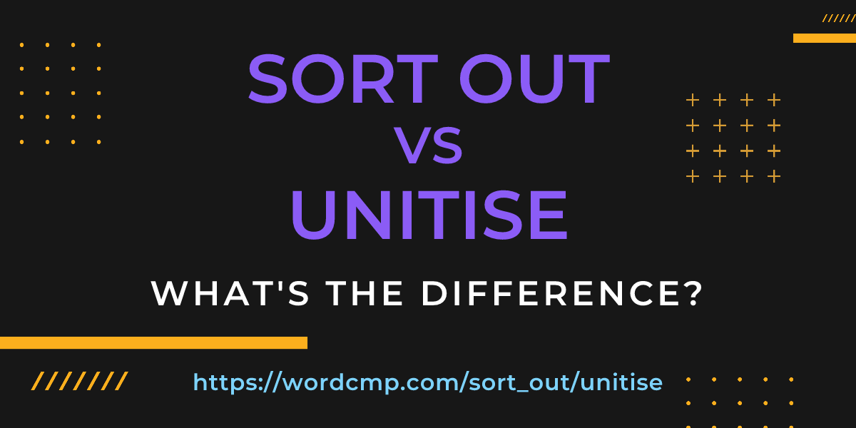 Difference between sort out and unitise
