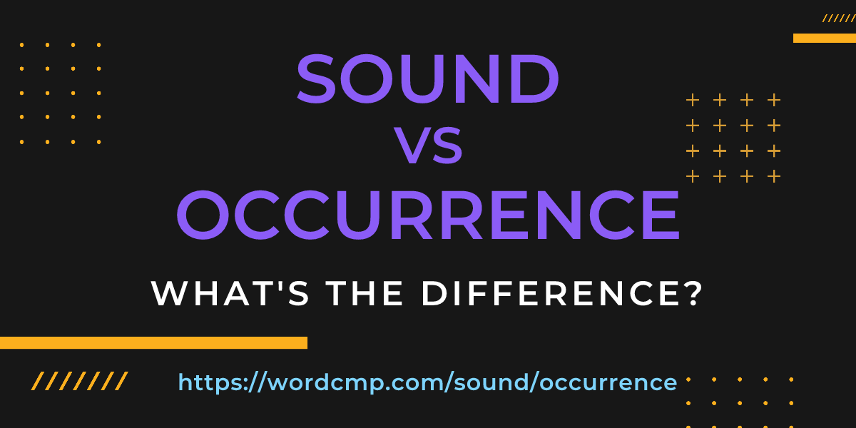 Difference between sound and occurrence