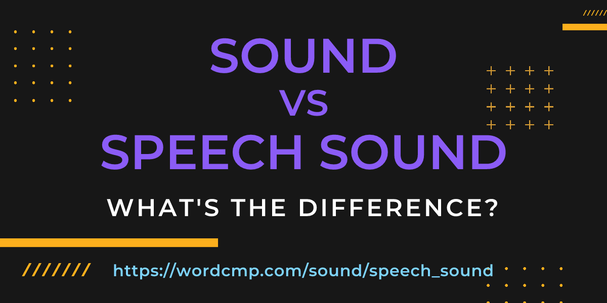 Difference between sound and speech sound