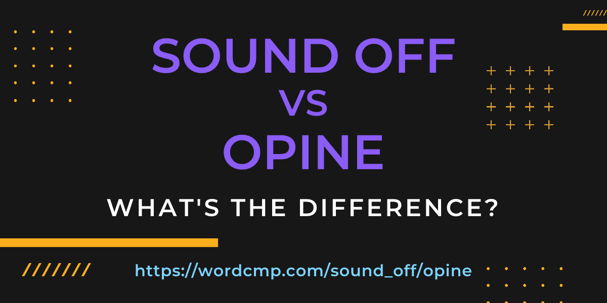 Difference between sound off and opine