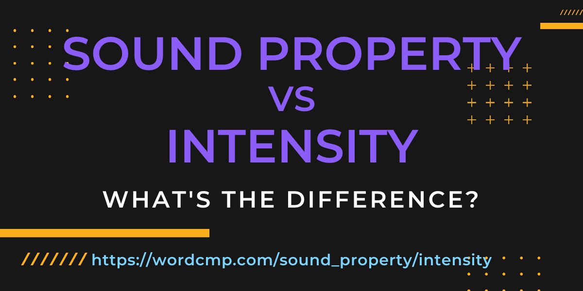 Difference between sound property and intensity