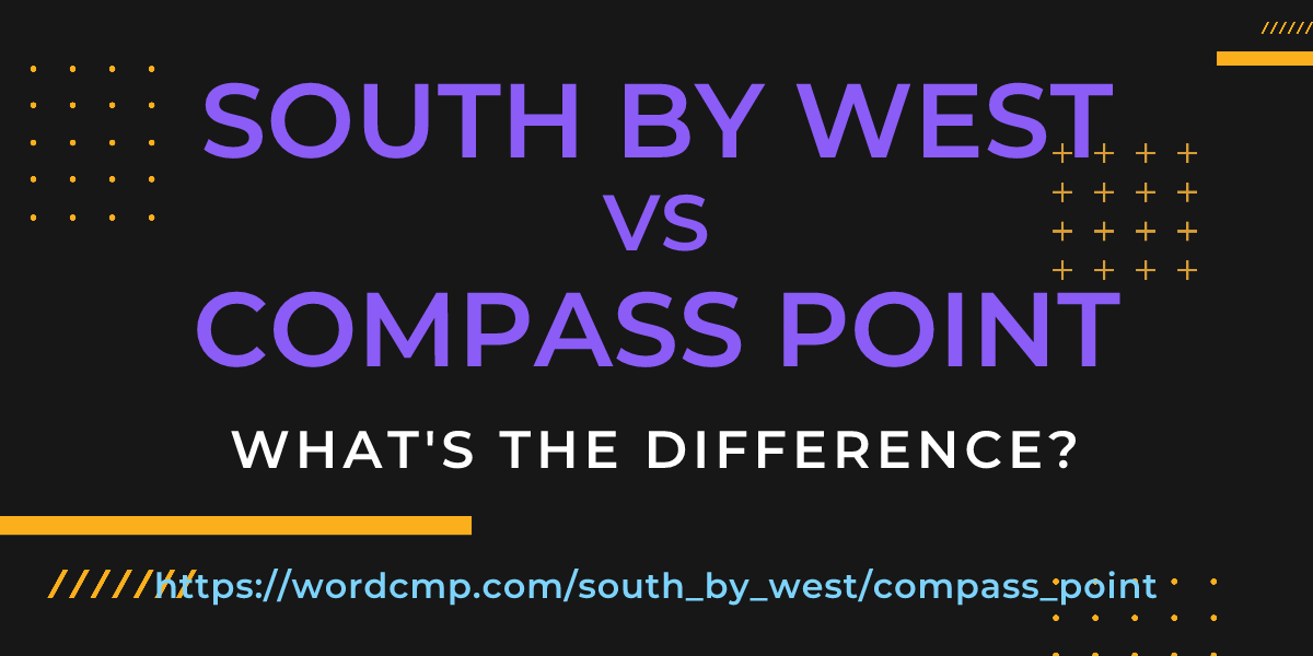 Difference between south by west and compass point