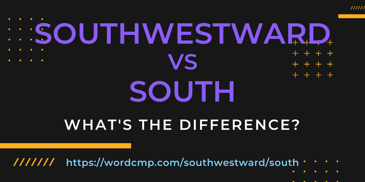 Difference between southwestward and south